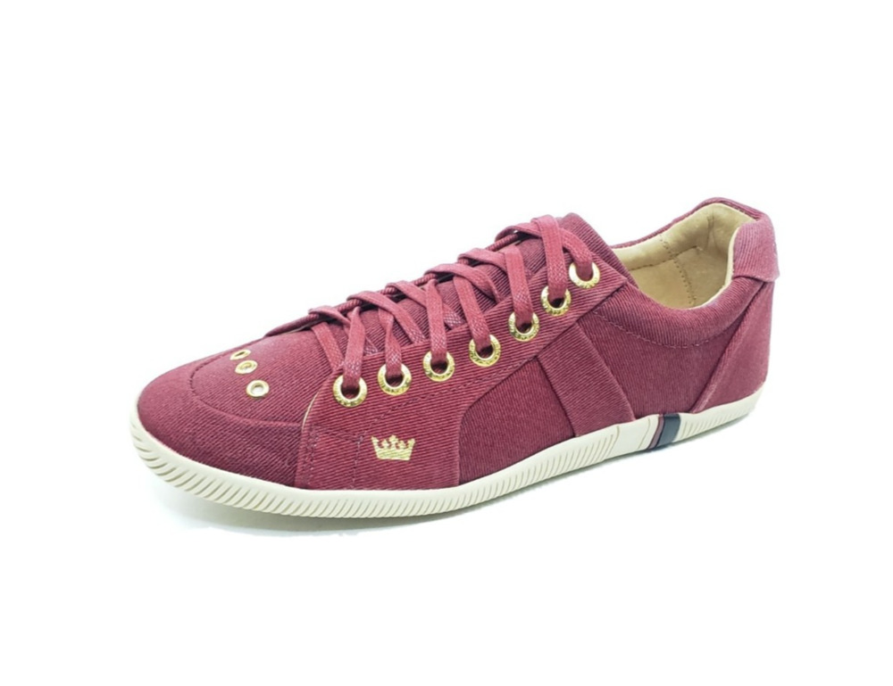 Osklen Mens Low Top Sneakers Burgundy Canvas Casual Size EUR 40 US 7